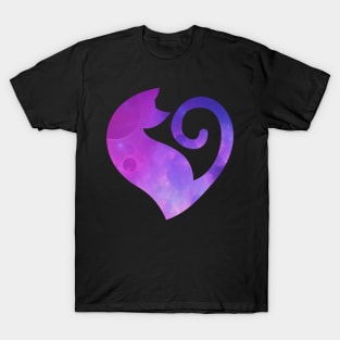 Celestial Valentines Cat Heart T-Shirt